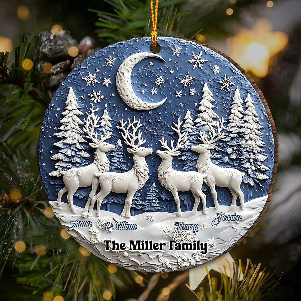 Beautiful Night Silent Night - Personalized Family Ornament