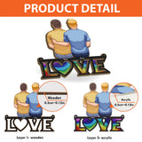 Love Is Love - Personalized LGBT Support 2 Layered Window Hanging Suncatcher