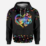 Grandma Colorful Butterflies Heart Infinite - Personalized Grandma All Over Shirt