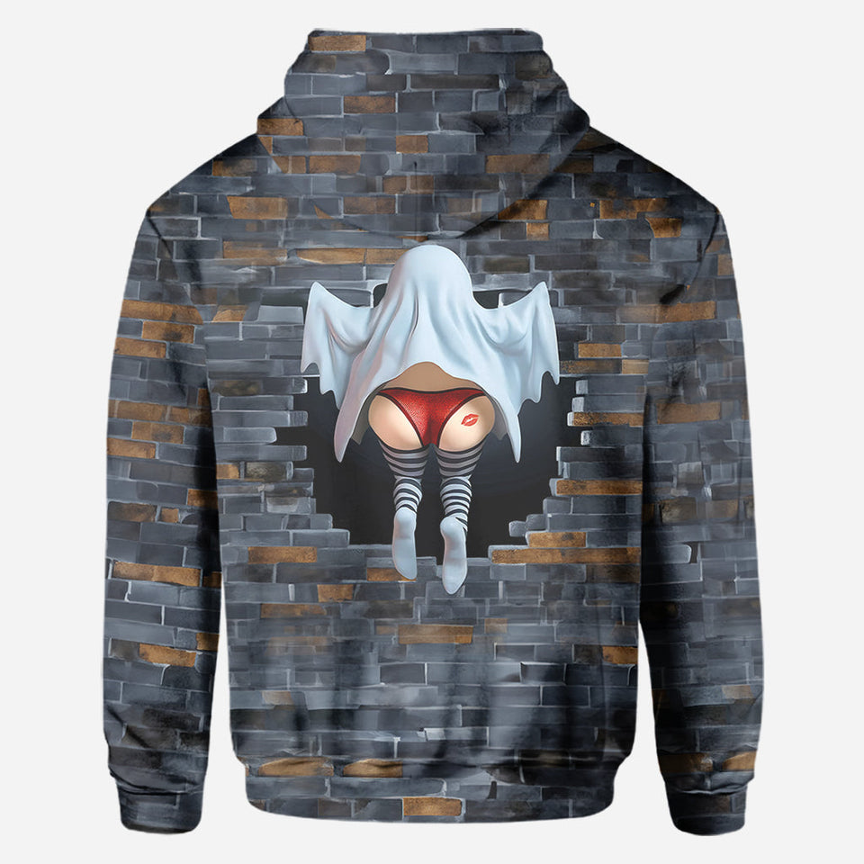 Funny Ghost Couple - Personalized Couple All Over Shirt