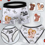 Play With Me - Personalized Video Game Lace Border Women Briefs And Men’s Boxer Briefs
