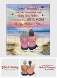 To My Daughter Vintage Tropical Sunset - Personalized Daughter Blanket