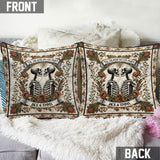 Till Death Do Us Part - Personalized Skull Throw Pillow