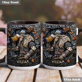 Viking Warrior Drinking Legend Raise Your Horn - Personalized Viking Accent Mug