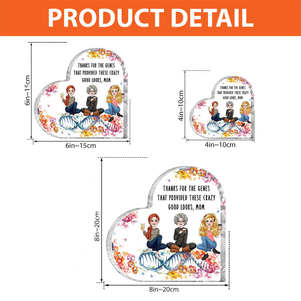 Thanks For The Genes - Personalized Mother Custom Shaped Acrylic Plaque