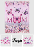 Pink Floral Butterfly - Personalized Mother Blanket