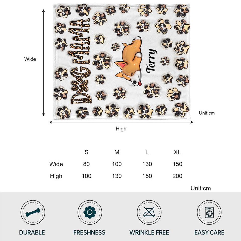 Dog Mama Dog Mom - Personalized Dog Blanket