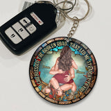 God Blessed The Broken Road That Led Me Straight To You - Personalized Couple Keychain