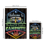 Welcome To Our Adventure - Personalized Camping Garden Flag
