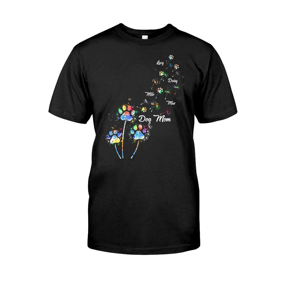 Dog Mom/ Cat Mom/ Pet Mom Colorful Dandelion - Personalized Dog T-shirt And Hoodie
