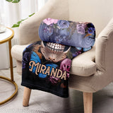 Beauty Of The Dark Skull Roses Butterflies - Personalized Skull Blanket