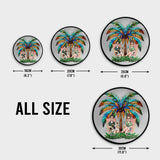 Under The Palm Tree Happy Couple - Personalized Couple Stained Glass Suncatcher