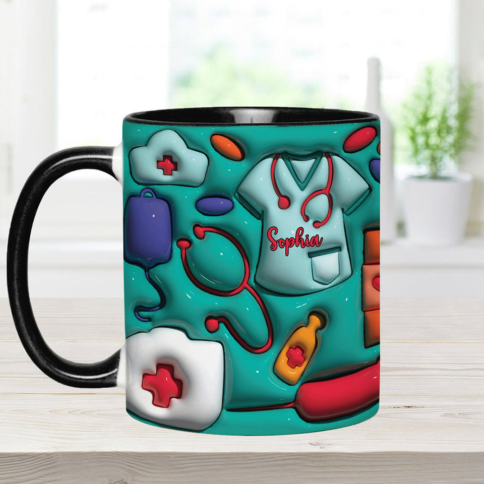 Puffy Nurse Mug - Personalized Nurse Accent Mug