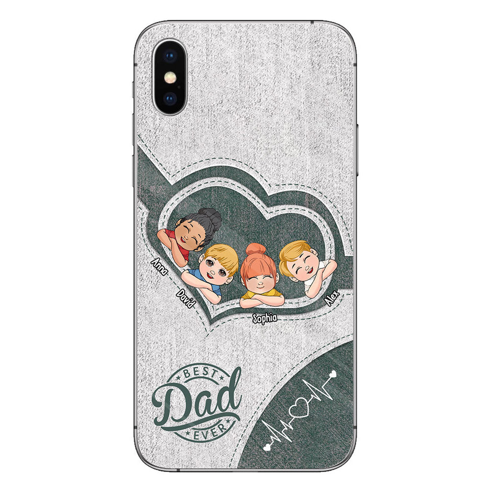 Dad's Heart Best Dad Ever - Personalized Father Phone Case