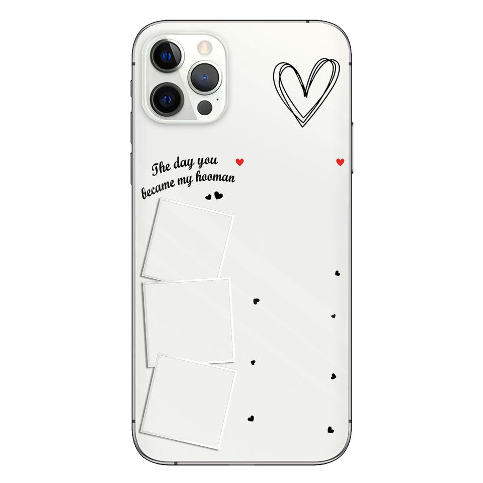 The Day You Became My Hooman Dog Cat Pet Lover Custom Photos And Calendar - Personalized Dog Clear Phone Case