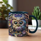 Colorful Owl - Personalized Owl Accent Mug