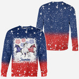 Horse Independence Day Pattern - Personalized Horse All Over Shirt
