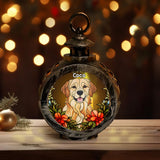Pet Custom Stainglass - Personalized Dog Round Lantern With Light