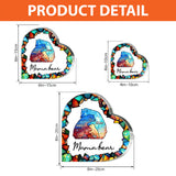 Mama Bear Colorful Stained Glass - Personalized Mother Custom Shaped Acrylic Plaque