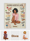 God Says I Am - Personalized African American Blanket