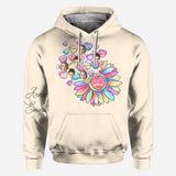 Heart Candy Flower BFF With Face Custom - Personalized Bestie All Over Shirt