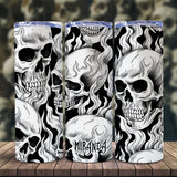 My Last Flying Fck - Personalized Skull Glow Skinny Tumbler