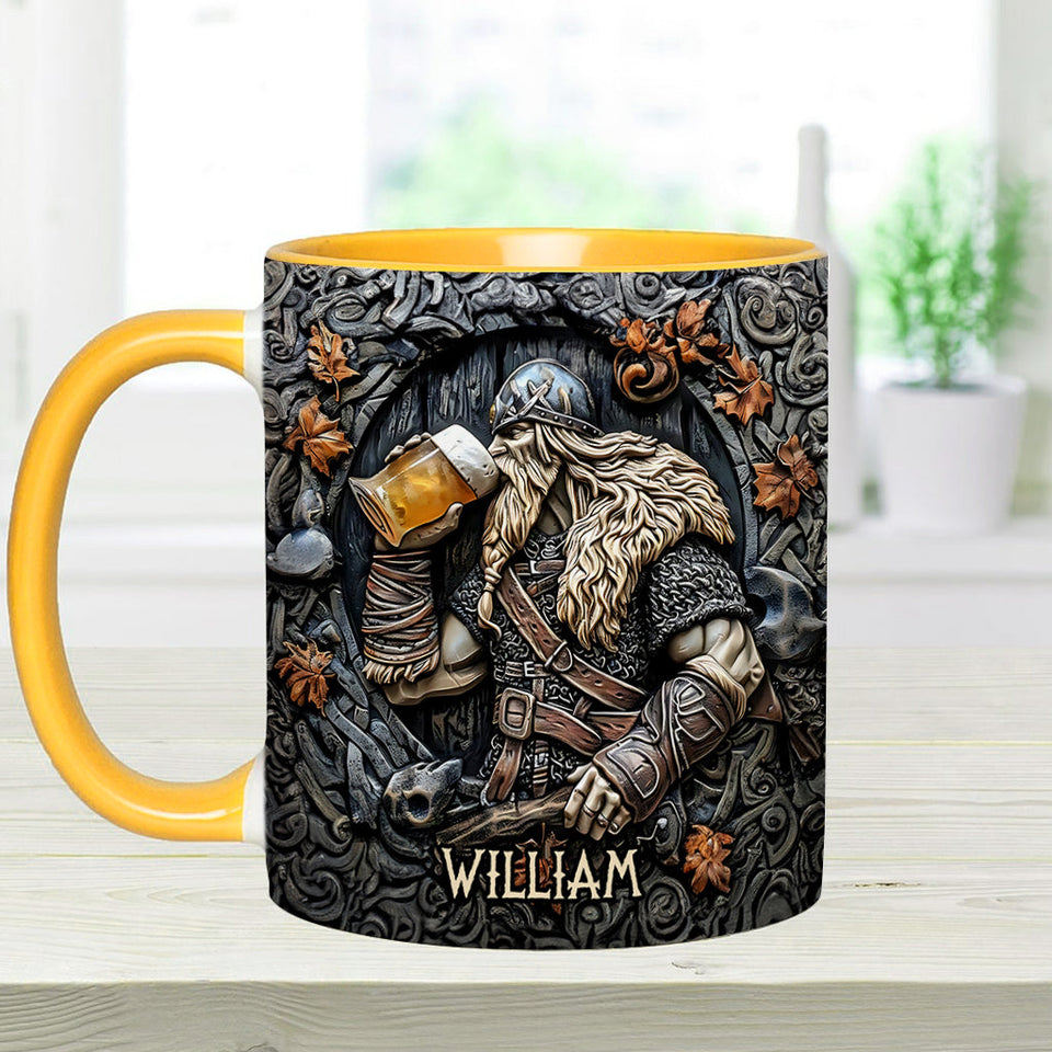 Viking Warrior Drinking Legend Raise Your Horn - Personalized Viking Accent Mug