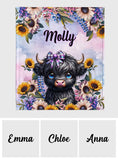 Cute Little Highland Cow - Personalized Blanket