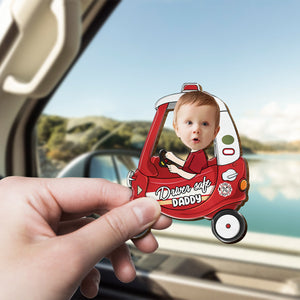 Drive Safe, Daddy/ Dad/ Papa... - Personalized Father Shaped Car Visor Clip