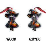 Little Witch - Personalized Witch Custom Shaped Ornament