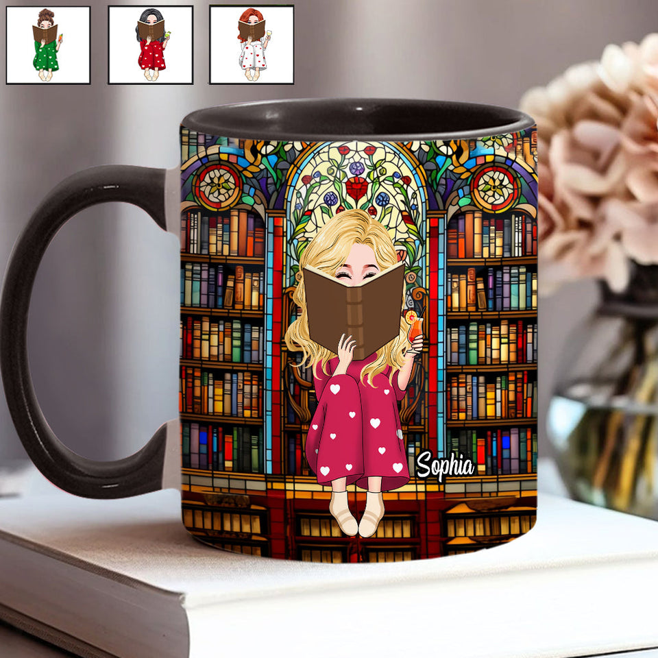 Just A Girl Who Loves Books - Personalized Book Accent Mug