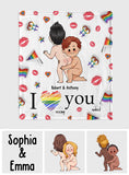 I Love Seeing You Naughty - Personalized LGBT Support Blanket