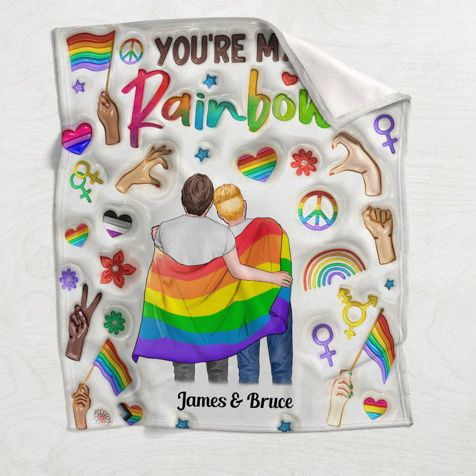 You Are My Rainbow - Personalized LGBT Support Blanket
