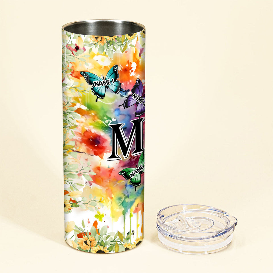 Mom - Butterfly Version - Personalized Mother Skinny Tumbler