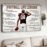 Football Life Lessons - Personalized Football Canvas And Poster