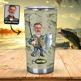 Funny Caricature Face - Personalized Fishing Tumbler