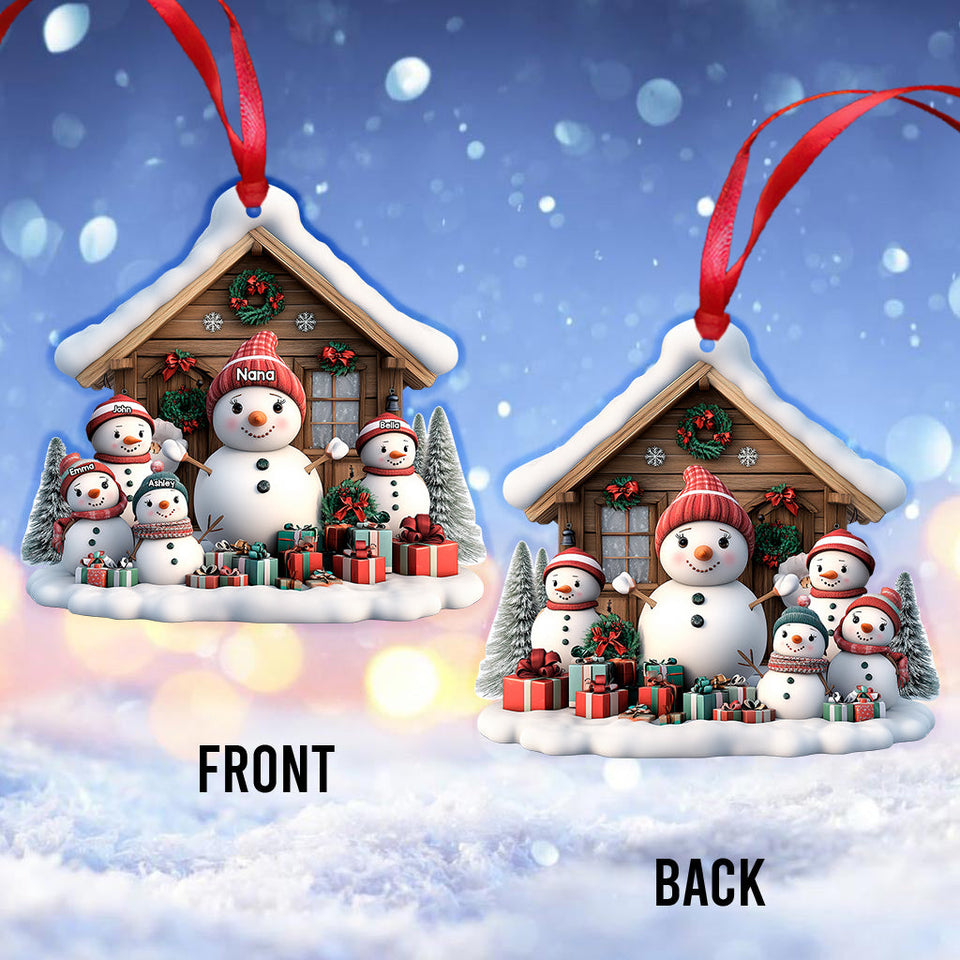 Any Title Cute Snowman Ornament - Personalized Grandma Ornament