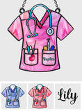 Nurse Scrub Life - Personalized Nurse Window Hanging Suncatcher Ornament