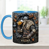 Viking Warrior Drinking Legend Raise Your Horn - Personalized Viking Accent Mug