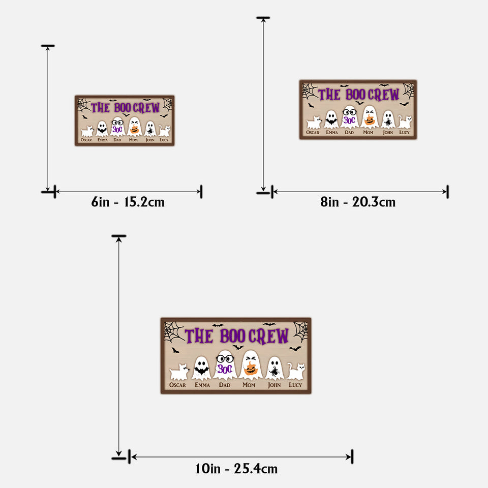 The Boo Crew - Personalized Family 2 Layered Wood Sign / Wood Plaque