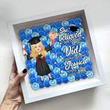 She Believed She Could So She Did - Personalized Graduation Custom Shaped Flower Shadow Box