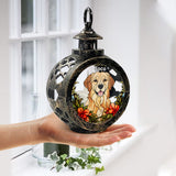 Pet Custom Stainglass - Personalized Dog Round Lantern With Light