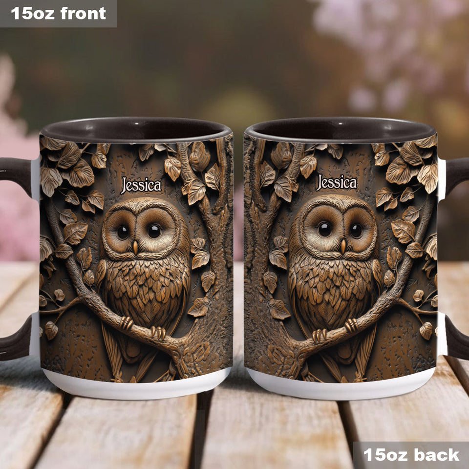 Stunning Owl - Personalized Owl Accent Mug