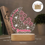 We Love You To The Moon And Back - Personalized Grandma Shaped Plaque Light Base
