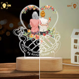 Always My Mother Forever My Friend - Personalized Mother Shaped Plaque Light Base