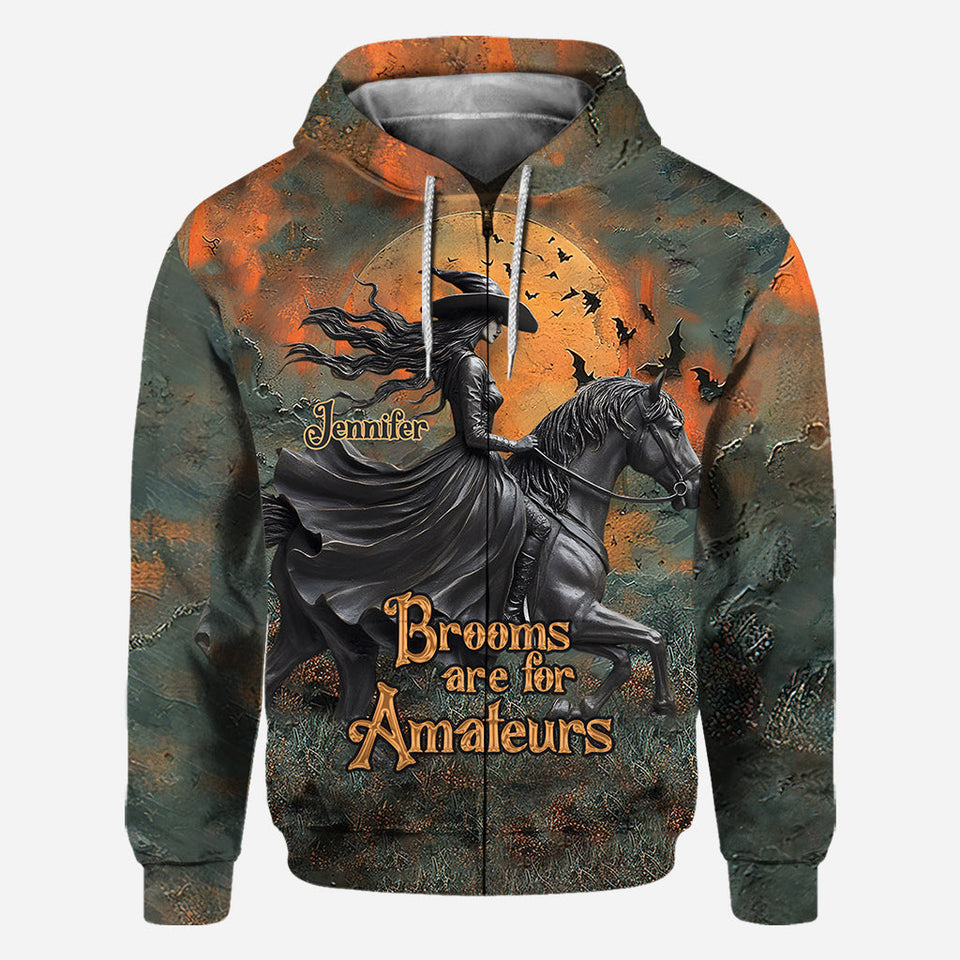 Brooms Are For Amateurs - Personalized Horse All Over Shirt