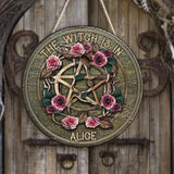 Mystical Witch Ancient Roses - Personalized Witch Custom Shaped Wood Sign