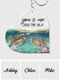 You & Me And The Sea - Personalized Turtle Keychain