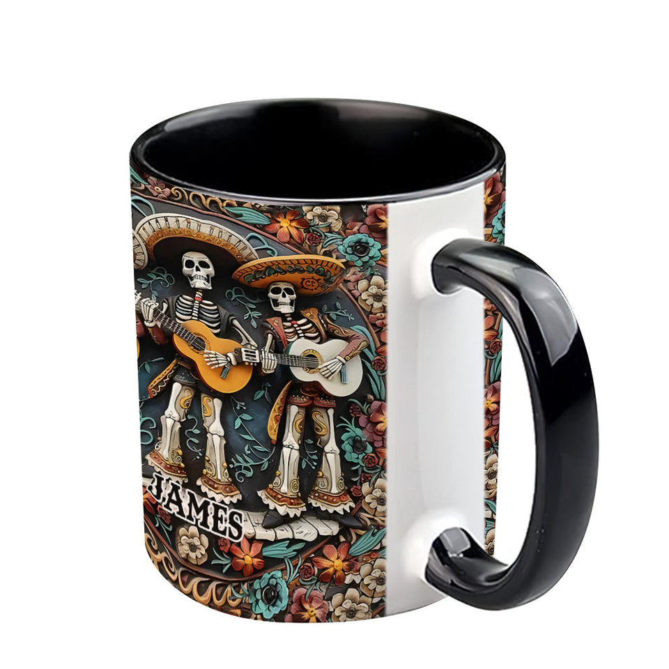 Skeleton Trio - Personalized Skull Accent Mug