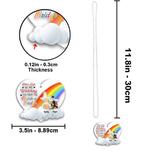 Drive Safe We Are Watching You From The Rainbow Bridge - Personalized Dog Transparent Car Ornament